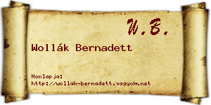 Wollák Bernadett névjegykártya